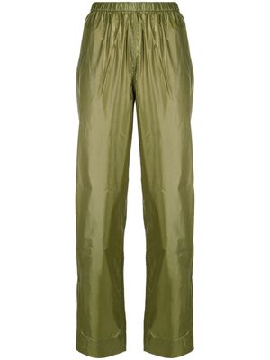 GANNI logo-print straight-leg trousers - Green