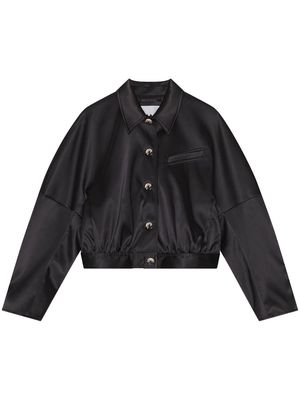 GANNI long-sleeve bomber jacket - Black