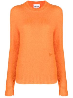 GANNI long-sleeved knitted jumper - Orange