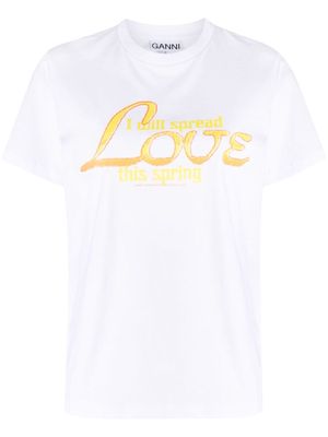 GANNI Love short-sleeve T-shirt - White
