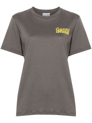 GANNI Loveclub organic cotton T-shirt - Grey