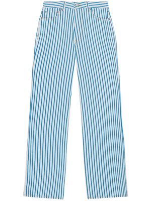 GANNI Magny striped wide-leg jeans - Blue