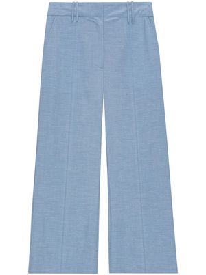 GANNI mélange-effect tailored trousers - Blue