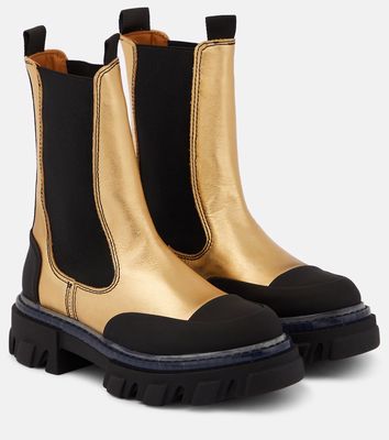 Ganni Metallic leather Chelsea boots