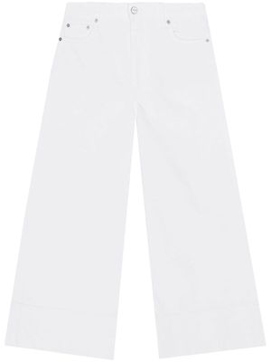 GANNI mid-waist cropped jeans - White
