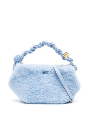 GANNI mini Bou faux-fur crossbody bag - Blue