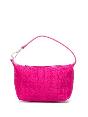 GANNI mini Butterfly satin-finish pouch bag - Pink