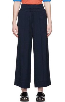 GANNI Navy Cropped Trousers