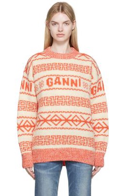 GANNI Off-White Wool Sweater