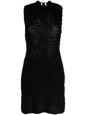 GANNI open-back crochet minidress - Black