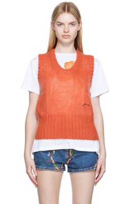 GANNI Orange Mohair Sweater