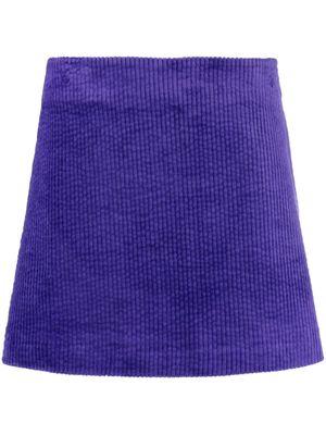 GANNI organic cotton-blend corduroy miniskirt - Purple
