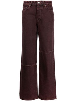 GANNI Overdyed Izey wide-leg jeans - Red