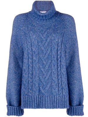 GANNI oversized cable-knit jumper - Blue