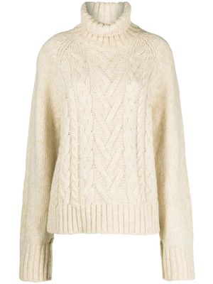 GANNI oversized cable-knit jumper - Neutrals