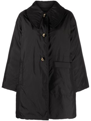GANNI oversized-collar quilted jacket - Black