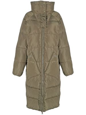 GANNI Oversized Tech Puffer Coat - Green