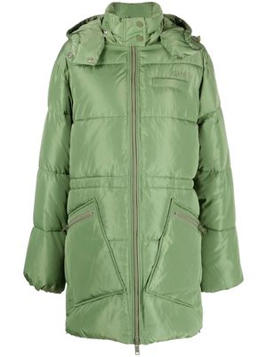 GANNI padded zip-front coat - Green