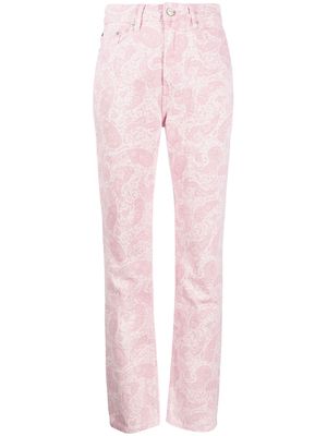 GANNI paisley-print jeans - Pink