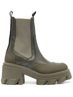 GANNI panelled chelsea boots - Green