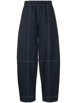 GANNI panelled elasticated-waist trousers - Blue
