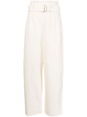 GANNI paperbag waist trousers - White