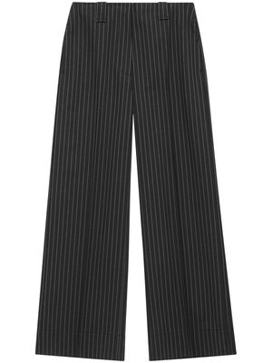 GANNI pinstripe-pattern wide-leg trousers - Black