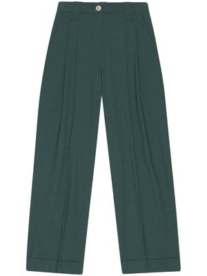 GANNI pleat-detail trousers - Green