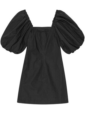 GANNI poplin-texture organic-cotton minidress - Black
