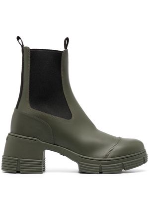 GANNI pull-on 70mm rubber boots - Green