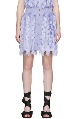 GANNI Purple Fringe Miniskirt