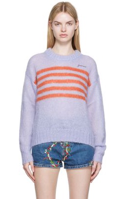 GANNI Purple Striped Sweater