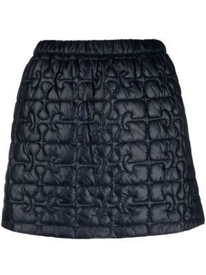 GANNI quilted recycled-nylon miniskirt - Blue