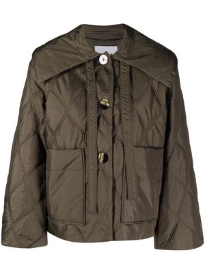 GANNI quilted recycled-ripstop jacket - Green