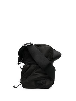 GANNI quilted tech crossbody bag - Black