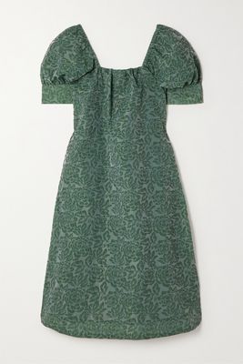 GANNI - Recycled Jacquard Midi Dress - Green