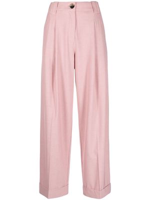 GANNI relaxed wide-leg trousers - Pink