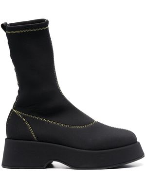 GANNI Retro Flatform ankle boots - Black