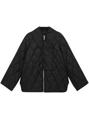 GANNI ripstop-texture quilted jacket - Black
