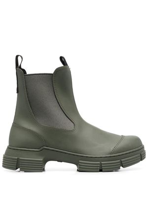 GANNI rubber Chelsea boots - Green