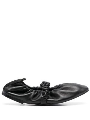 GANNI ruched ballerina shoes - Black