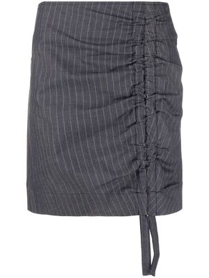 GANNI ruched-front pencil skirt - Blue