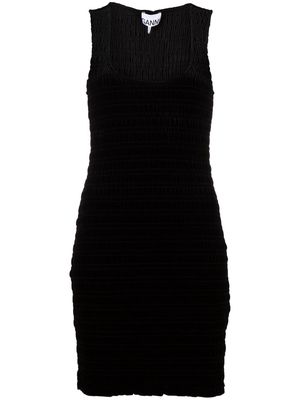 GANNI scoop-neck sleeveless dress - Black