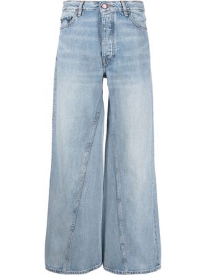 GANNI seam-detail wide-leg jeans - Blue