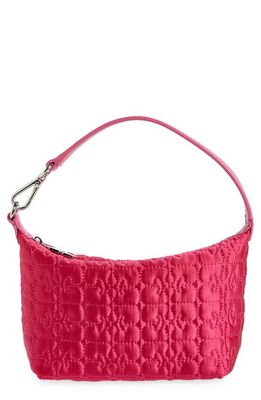 Ganni Small Butterfly Recycled Polyester Convertible Shoulder Bag in Shocking Pink