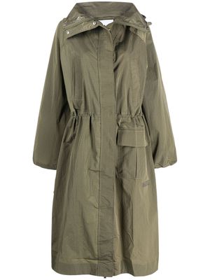 GANNI Software hooded coat - Green