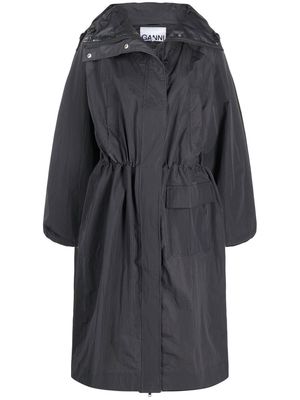 GANNI Software hooded coat - Grey