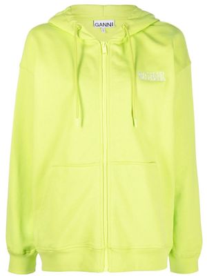 GANNI Software Isoli zipped hoodie - Green