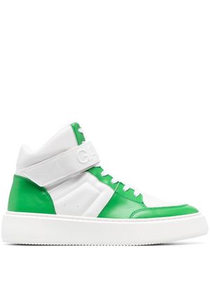 GANNI Sporty high-top leather sneakers - Green