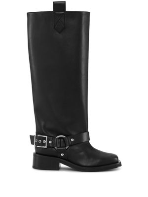 GANNI square-toe mid-calf boots - Black